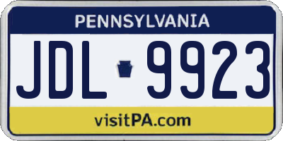PA license plate JDL9923