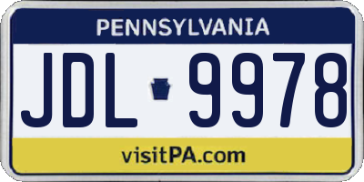PA license plate JDL9978