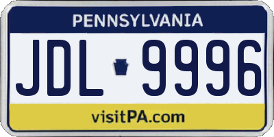 PA license plate JDL9996