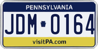 PA license plate JDM0164