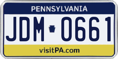 PA license plate JDM0661