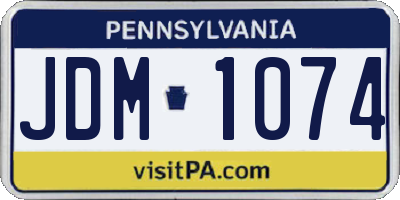 PA license plate JDM1074