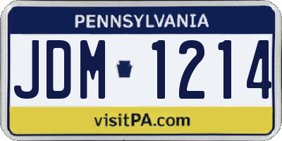 PA license plate JDM1214