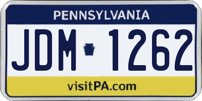 PA license plate JDM1262