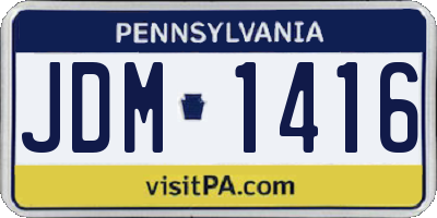 PA license plate JDM1416