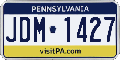 PA license plate JDM1427