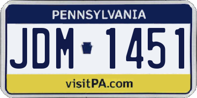 PA license plate JDM1451