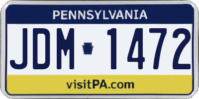 PA license plate JDM1472