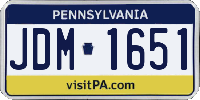 PA license plate JDM1651