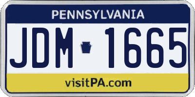 PA license plate JDM1665