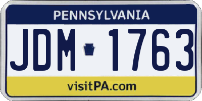 PA license plate JDM1763