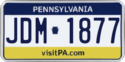 PA license plate JDM1877