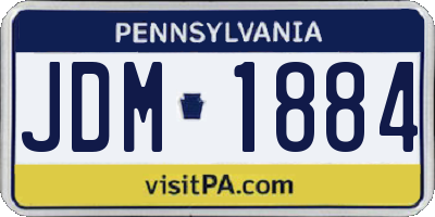 PA license plate JDM1884