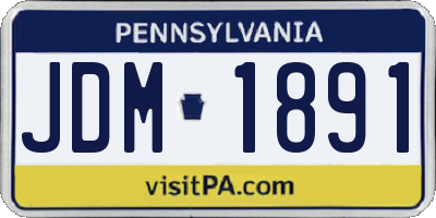 PA license plate JDM1891