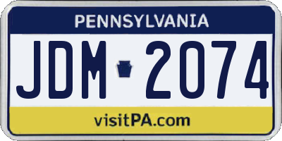 PA license plate JDM2074