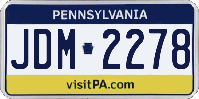 PA license plate JDM2278