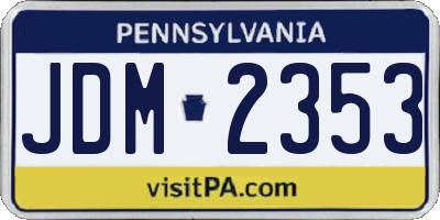 PA license plate JDM2353