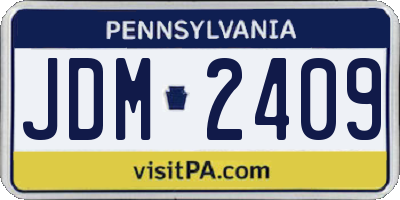 PA license plate JDM2409