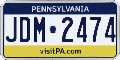 PA license plate JDM2474
