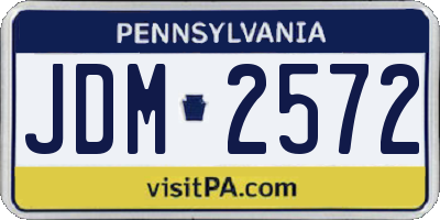 PA license plate JDM2572