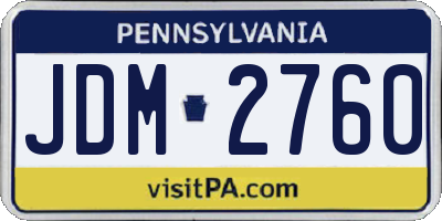 PA license plate JDM2760
