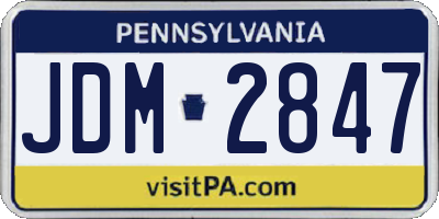 PA license plate JDM2847