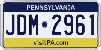 PA license plate JDM2961
