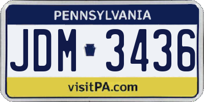 PA license plate JDM3436
