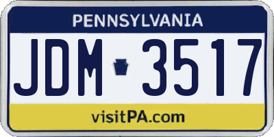 PA license plate JDM3517