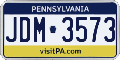 PA license plate JDM3573