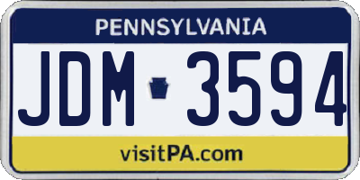 PA license plate JDM3594