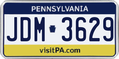 PA license plate JDM3629