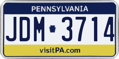 PA license plate JDM3714