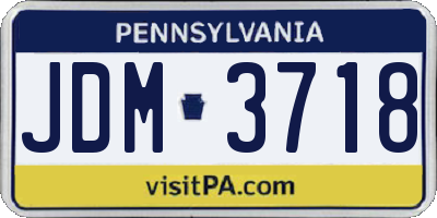PA license plate JDM3718