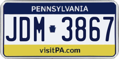 PA license plate JDM3867