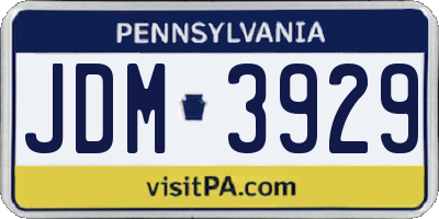 PA license plate JDM3929