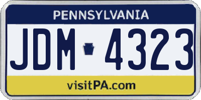 PA license plate JDM4323