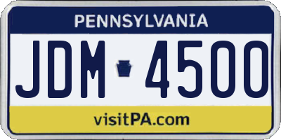 PA license plate JDM4500