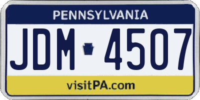PA license plate JDM4507