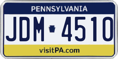 PA license plate JDM4510