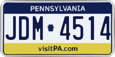 PA license plate JDM4514