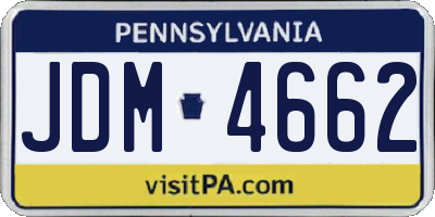PA license plate JDM4662