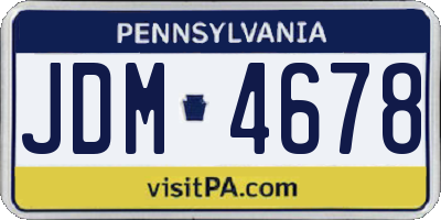 PA license plate JDM4678