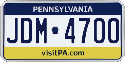 PA license plate JDM4700