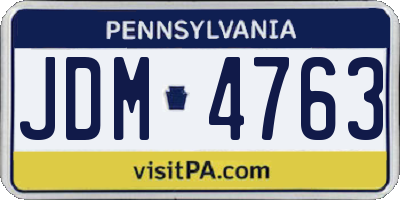 PA license plate JDM4763