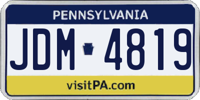 PA license plate JDM4819