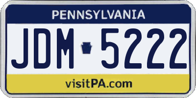PA license plate JDM5222