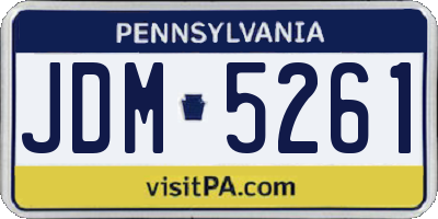 PA license plate JDM5261