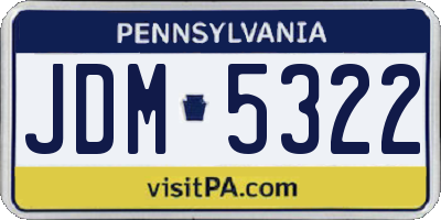 PA license plate JDM5322