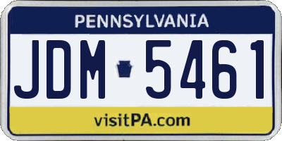 PA license plate JDM5461
